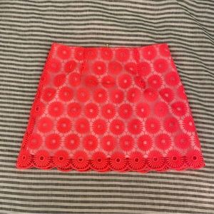 Lilly Pulitzer Neon Pink Floral Mini Skirt